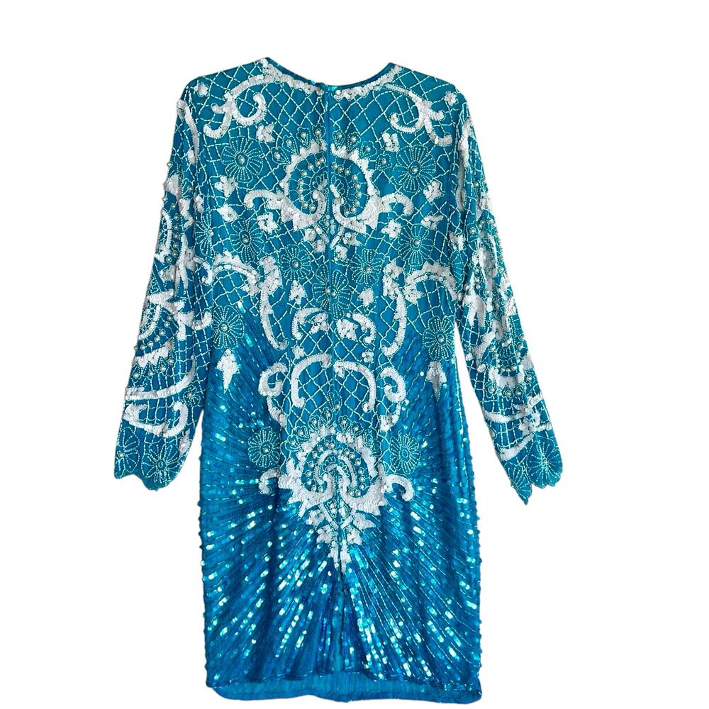 Lillie Rubin Vintage Beaded Silk Sheath Dress - Picture 2 of 12
